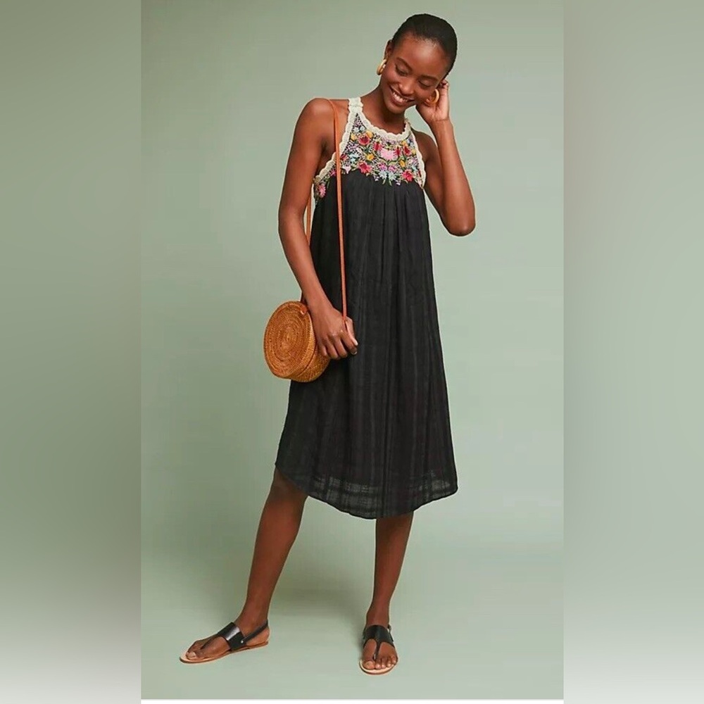 Anthropologie Akemi Kin Mosley Embroidered Dress XS